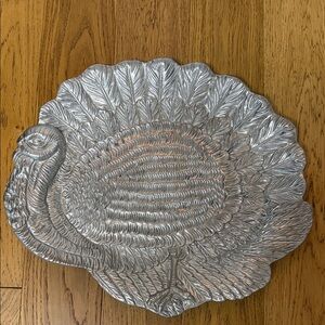 Vintage Haldon group Silver Turkey-Shaped Holiday Platter